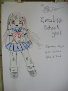 This little darling is going to be a zombie school girl. (zombie school girl)