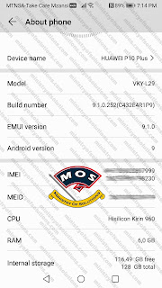 Huawei P10 Plus VKY-L09 EMUI9.1 Converted to Dual Sim Proof