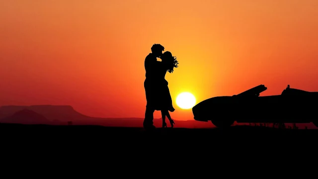 Sunset Couple Silhouette