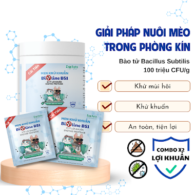 Men khử khuẩn Bioline BS1 cho cát vệ sinh mèo