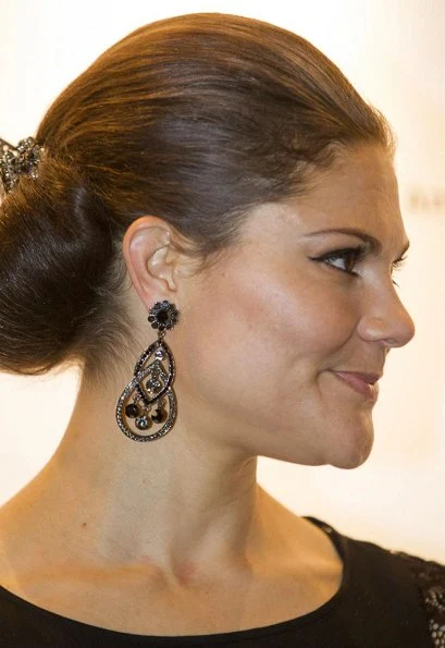 Crown Princess Victoria attended Barndiabetesfonden charity dinner at Berns in Stockholm on the occasion of World Diabetes Day