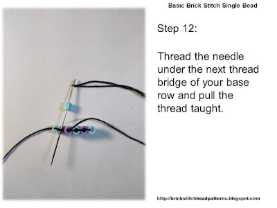 Click the image to view the Basic Brick Stitch Technique beading tutorial image larger.