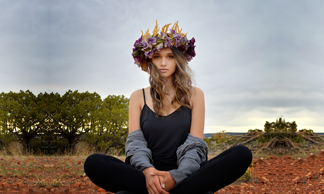 festival girl in flower crown
