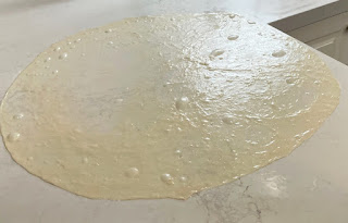 Stretched out burek dough