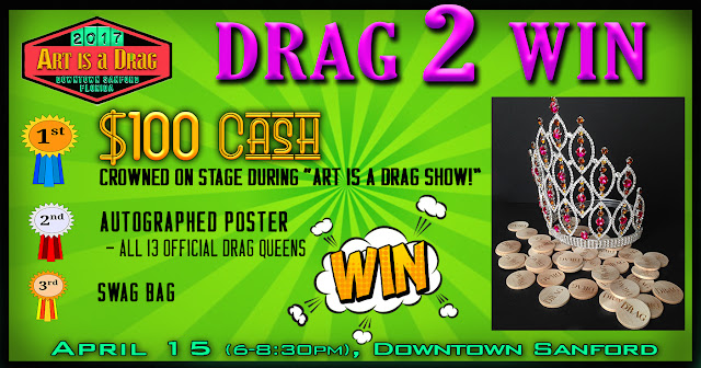 DRAG 2 WIN! - earn coins for your drag in "Art is a Drag" in downtown Sanford, Florida