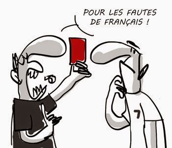 carton rouge pour les fautes de Français