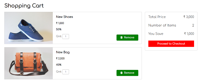 Responsive Shopping Cart in HTML and CSS