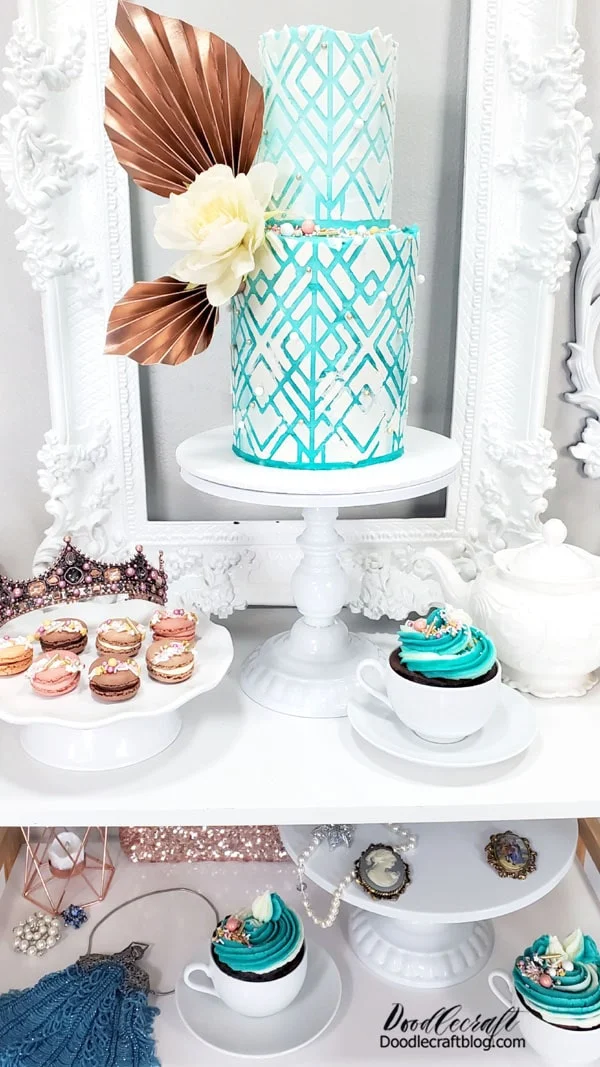 The frames are just modern made to look vintage but I love how all the white works together for this fun 1920's tea party.