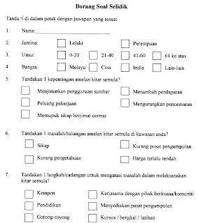 CaknaGeografi Contoh Borang Soal Selidik