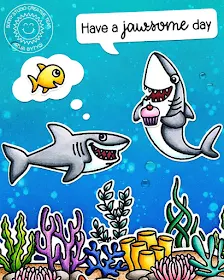 Sunny Studio Stamps: Sea You Soon Tropical Scenes Best Fishes Comic Strip Speech Bubble Dies Everyday Punny Card by Anja Bytyqi