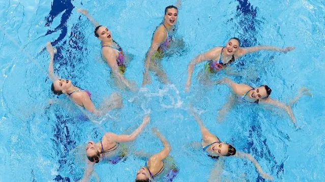 Nadadoras russas durante os Jogos Olímpicos de 2020