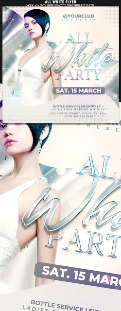  All White Party Flyer Template