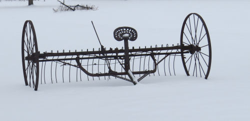 antique hay rake