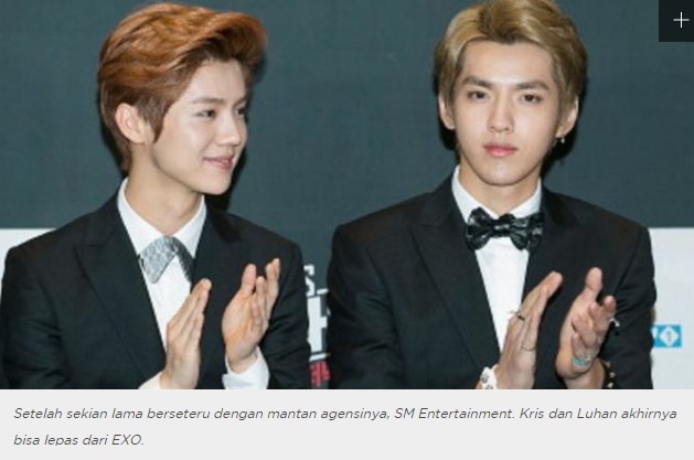 Kris dan Luhan Lepas dari EXO Harus Bayar Denda