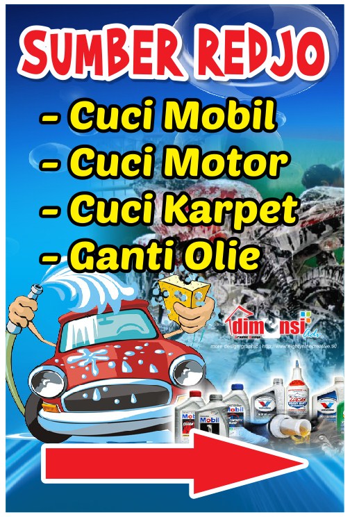Download Contoh Spanduk Cuci Motor Vector CDR DIMENSI 
