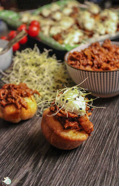 Pulled Beef für ein Fingerfood Buffet verwenden