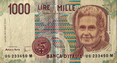 1000 Lire Italian banknote