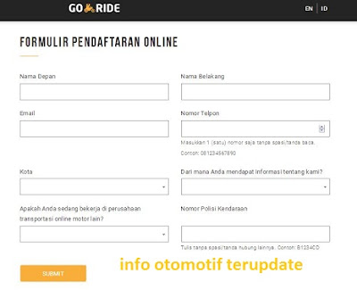 formulir pendaftaran go-ride