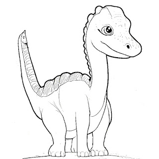 cute Tyrannosaurus , coloring book page