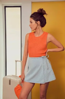 Wrap Denim Skirt