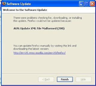 AUS: Update XML File Malformed (200) Firefox Update Error