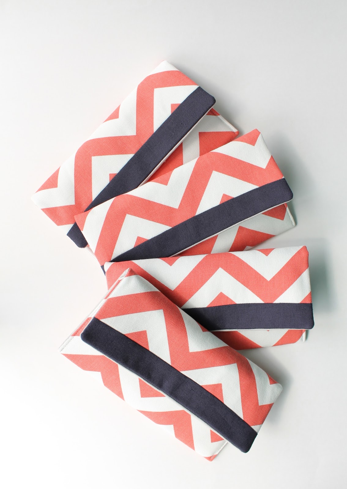 chevron bridesmaid clutches by allisa jacobs