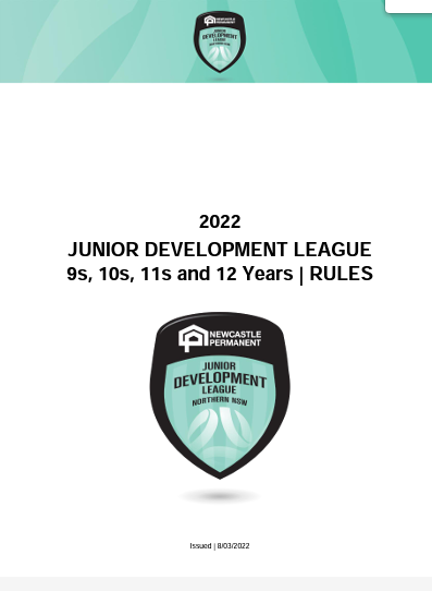 JUNIOR DEVELOPMENT LEAGUE  9s, 10s, 11s and 12 Years | RULES  PDF