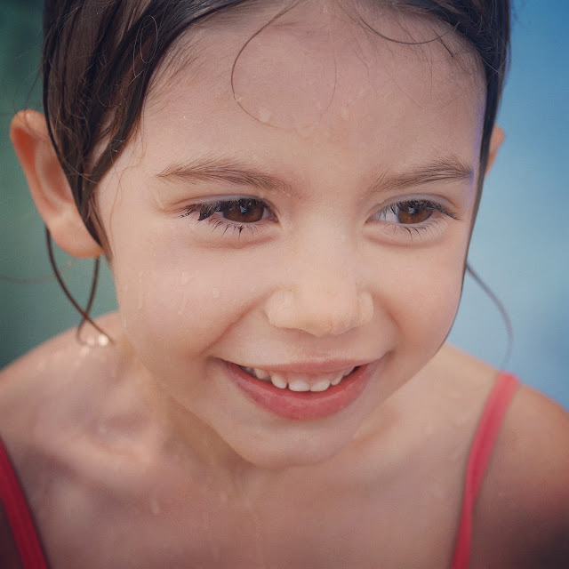 youngest all smiles at the water park