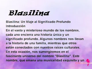 significado del nombre Blasilina