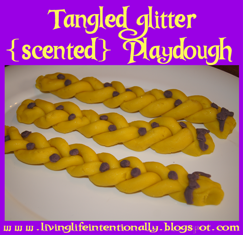 Tangled Glitter Scnented Playdough Party Favor