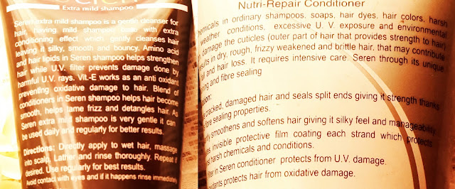 Seren Extra Mild Shampoo and Nutri-Repair Conditioner - Review, hair care, Indian beauty blog
