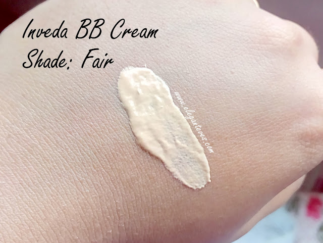 Swatches FOTD of Inveda 8-in-1 BB cream fair colour India