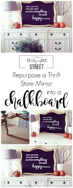 chalkboard, chalkboard sign, diy tutorial, how to make a sign, easy chalkboard tutorial, how to enlarge a print, how to make a giant sign, repurposed mirror