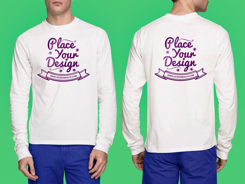 Download Long Sleeves T-shirt Mock-up PSD | Tinydesignr