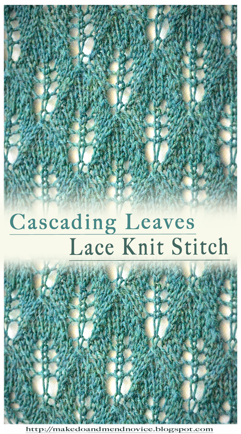 Cascading Leaves Lace Knit Stitch Pattern Knitting Pattern