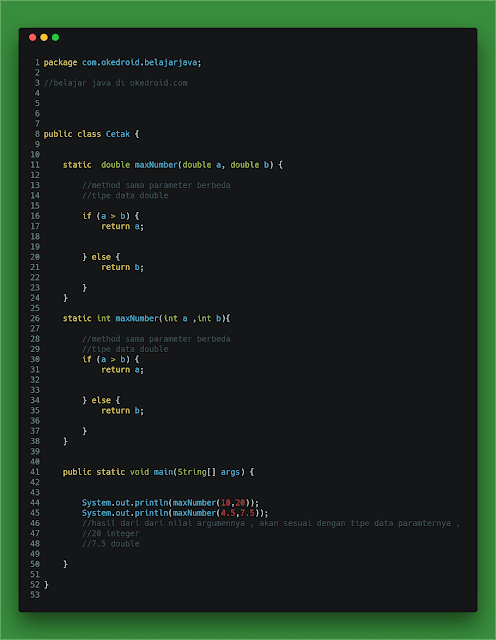 Contoh Program Method Overloading Polimorfisme Polymorphism pada Java