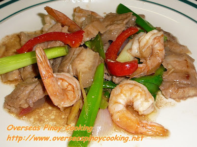 Pinoy Pork and Prawn Stirfry