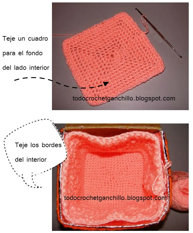 como hacer un cofre forrado en ganchillo paso a paso