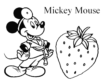 Disney Mickey Mouse & Fruits Coloring Pages