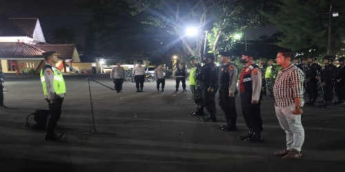 Pelaksanaan Apel Gabungan Patroli Skala  Besar Polresta Serang Kota