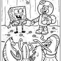 spongebob and sandy coloring pages kids