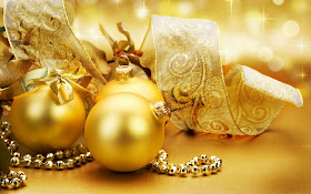 Wallpaper de esferas doradas para Navidad 1920x1200