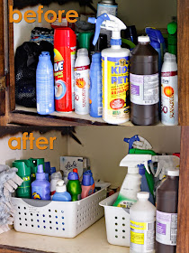 before and after cleaning supplies cabinet organization