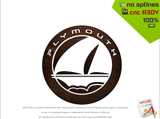 PLYMOUTH wood milling logo .dxf cnc ready. Free download