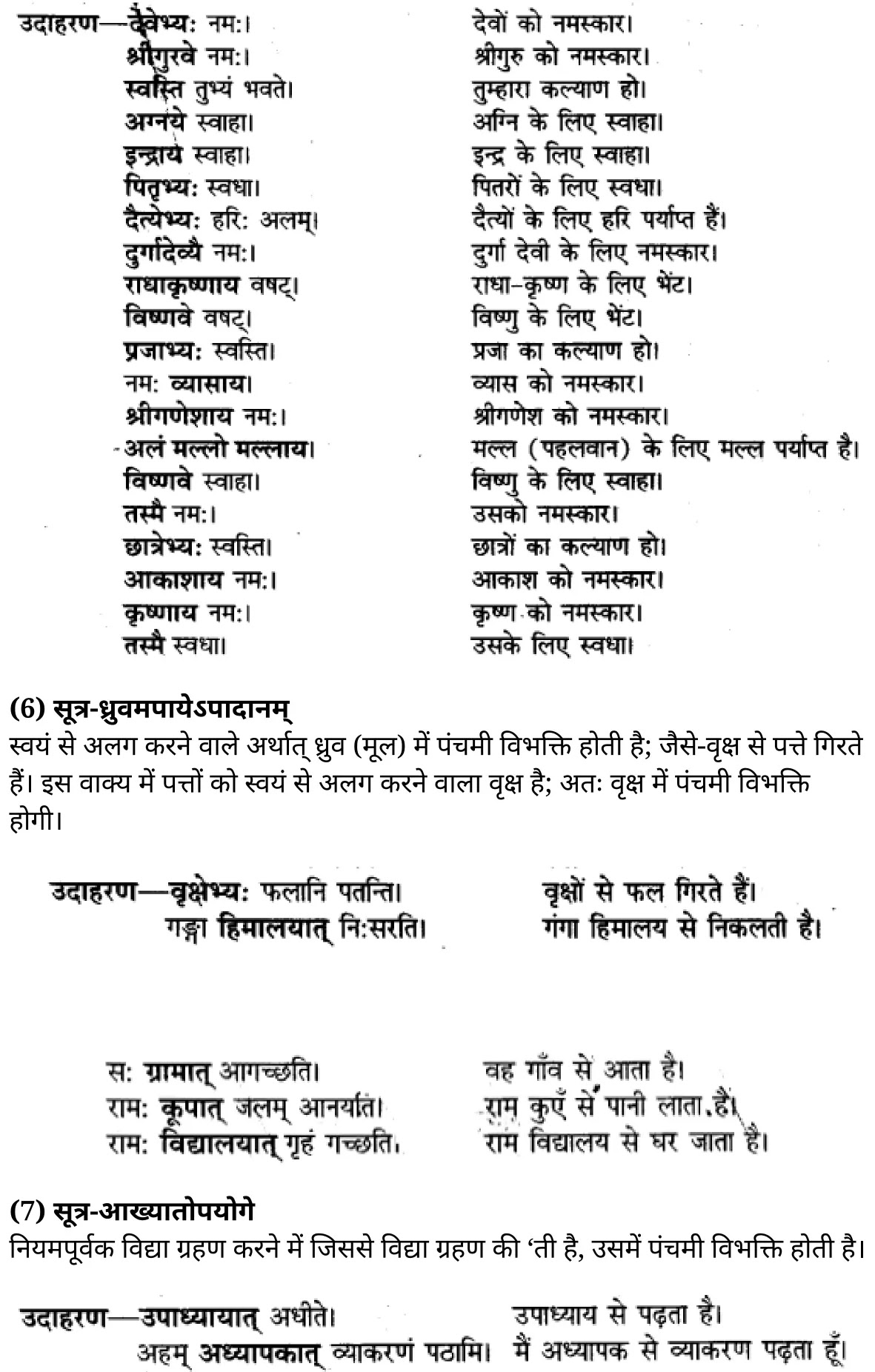 यूपी बोर्ड एनसीईआरटी समाधान "कक्षा 11 सामान्य  हिंदी" संस्कृत शब्दों में विभक्ति की पहचान  हिंदी में