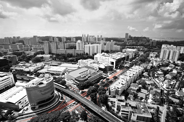 Audi Centre in Singapore as seen from the air