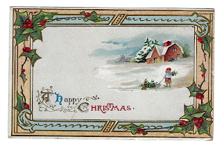 vintage christmas postcard greeting digital clipart crafting free image