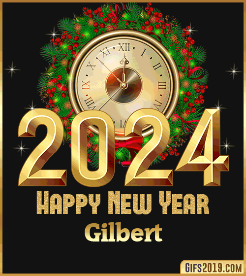 Gif wishes Happy New Year 2024 Gilbert