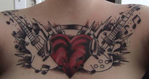 There are two general types of guitars thus tattoos depict one or the other