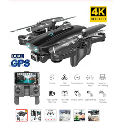 Best Camera Drone 4K 1080P HD Dual Camera Follow Me Quadrocopter FPV Professional GPS Long Battery Life Toy For Kid